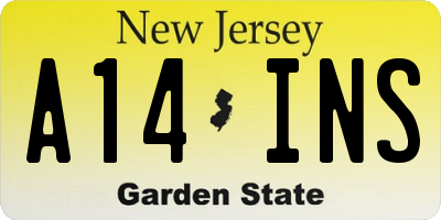NJ license plate A14INS