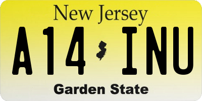 NJ license plate A14INU