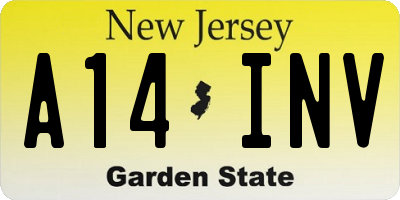 NJ license plate A14INV