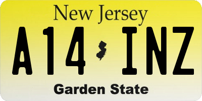 NJ license plate A14INZ