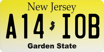 NJ license plate A14IOB