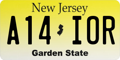 NJ license plate A14IOR
