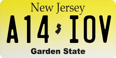 NJ license plate A14IOV