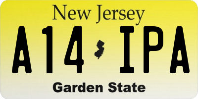 NJ license plate A14IPA