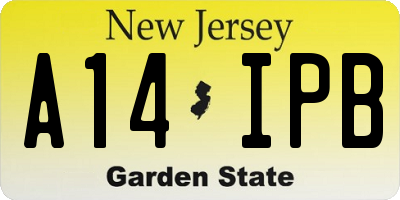 NJ license plate A14IPB
