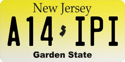 NJ license plate A14IPI