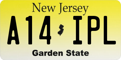 NJ license plate A14IPL