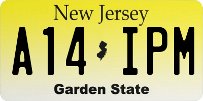 NJ license plate A14IPM
