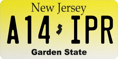NJ license plate A14IPR