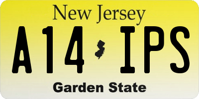 NJ license plate A14IPS