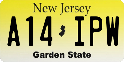 NJ license plate A14IPW