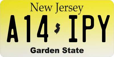 NJ license plate A14IPY