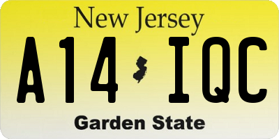NJ license plate A14IQC