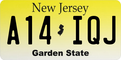 NJ license plate A14IQJ