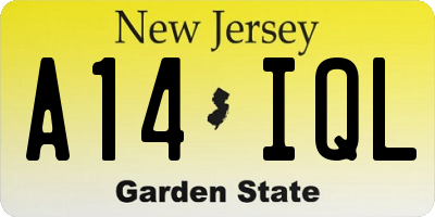 NJ license plate A14IQL