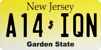 NJ license plate A14IQN
