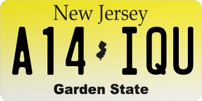 NJ license plate A14IQU