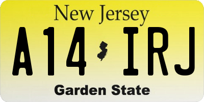 NJ license plate A14IRJ