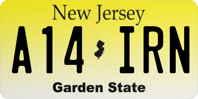 NJ license plate A14IRN