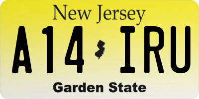 NJ license plate A14IRU