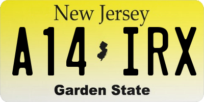NJ license plate A14IRX