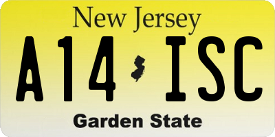 NJ license plate A14ISC