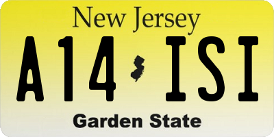 NJ license plate A14ISI