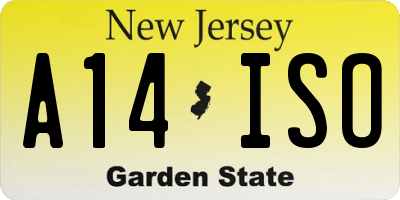 NJ license plate A14ISO