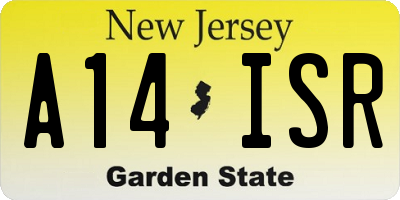 NJ license plate A14ISR