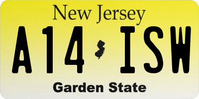 NJ license plate A14ISW
