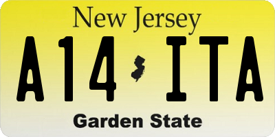 NJ license plate A14ITA