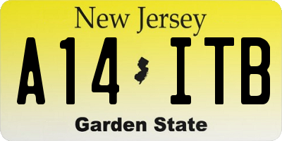 NJ license plate A14ITB