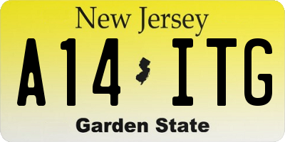 NJ license plate A14ITG