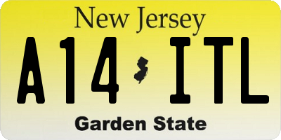 NJ license plate A14ITL