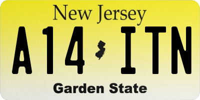 NJ license plate A14ITN