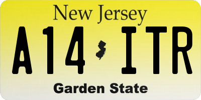 NJ license plate A14ITR
