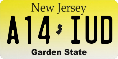 NJ license plate A14IUD