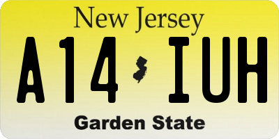 NJ license plate A14IUH