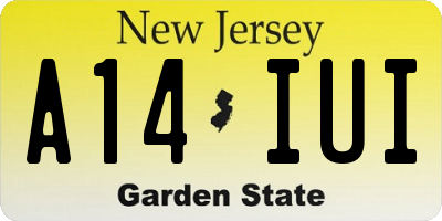 NJ license plate A14IUI