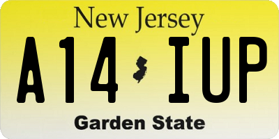 NJ license plate A14IUP
