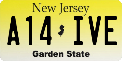 NJ license plate A14IVE