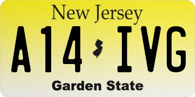 NJ license plate A14IVG