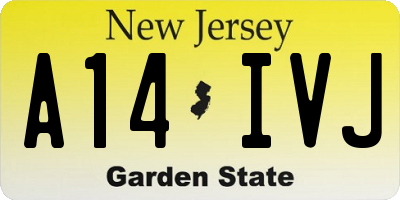 NJ license plate A14IVJ