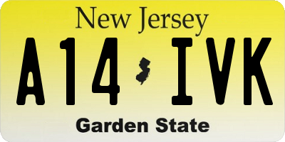 NJ license plate A14IVK