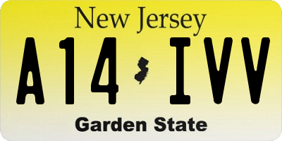 NJ license plate A14IVV