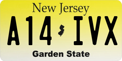 NJ license plate A14IVX