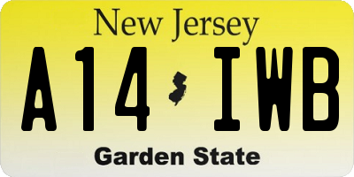 NJ license plate A14IWB