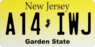 NJ license plate A14IWJ