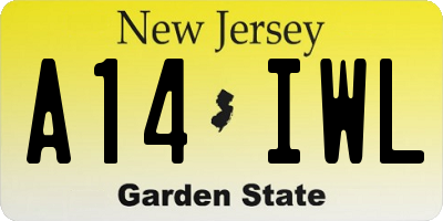 NJ license plate A14IWL