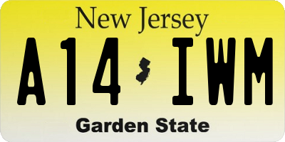 NJ license plate A14IWM
